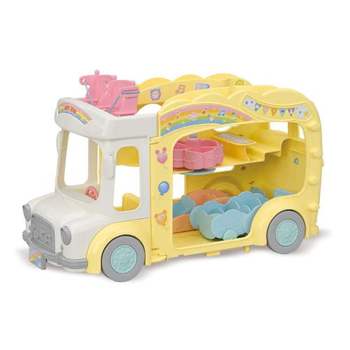 Calico Critters Rainbow Fun Nursery Bus, Toy Vehicle for Dolls with Nursery Accessories