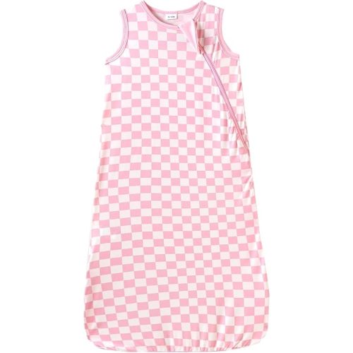 Rayon Made from Bamboo Baby Sleep Sack 3-6 Months 0.5 Tog Soft Lightweight Infant Toddler Sleeping Sack 2-Way Zipper Checkered Baby Wearable Blanket