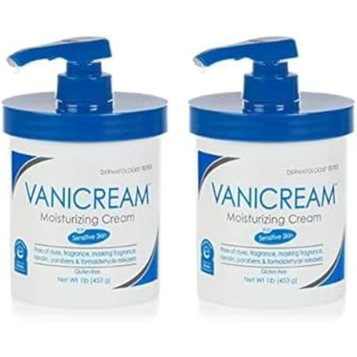 Vanicream Moisturizing Skin Cream with Pump Dispenser - 16 fl oz (1 lb) - Moisturizer Formulated Without Common Irritants for Those with Sensitive Skin (Pack of 2)