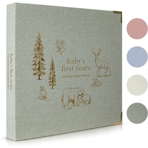 Keepsake Baby Memory Book for Boys and Girls – Timeless First 5 Year Baby Book – Gender Neutral Sage Baby Journal Scrapbook or Photo Album - A Milestone Book to Record Every Event from Birth to Age 5