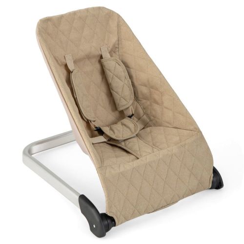Spaco Baby Bouncer Seat with Aluminum and Metal Frame-Beige, Baby Bouncer Seat for Infants 0-12 Months