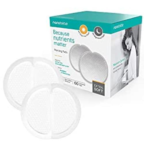 Nanobébé Disposable Nursing Pads – 40 Days and 20 Nights Ultra Thin & Extra Absorbent Vented Leak Proof Nursing Essentials, Individually Wrapped (60 Count) : Baby