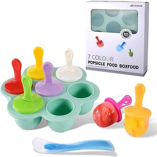 Silicone Popsicle Molds, Ice Pop Molds, Storage Container for Homemade Food, Kids Ice Cream DIY Pop Molds - BPA Free (R-Green)