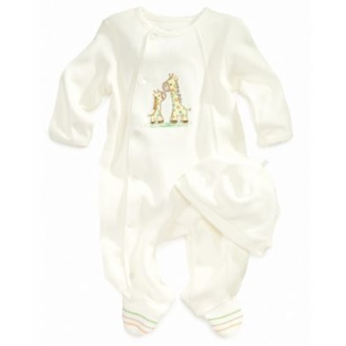 Baby Boys or Baby Girls Giraffe Coverall with Hat, 2 Piece Set