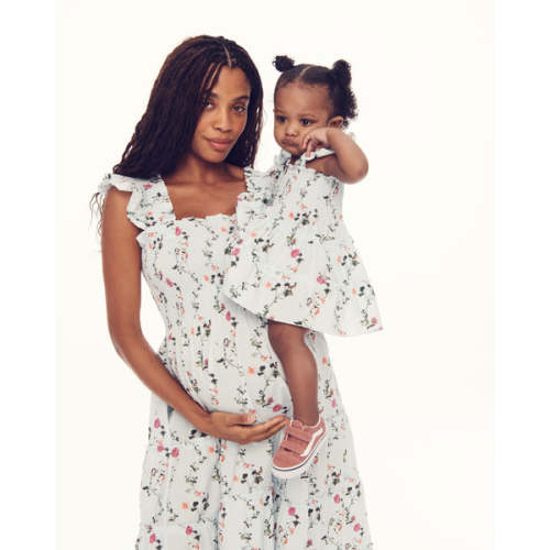 The Baby Ellie Nap Dress - Pond Floral Poplin