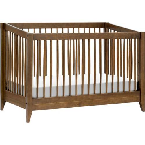 Sprout 4-in-1 Convertible Crib with Toddler Bed Conversion Kit in Natural Walnut