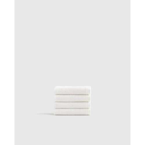Turkish Ribbed Quick Dry Washcloth (Set of 4) in White