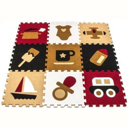 Sorbus Kids Interlocking Puzzle Carpet Mat, Includes 9 Interlocking Tile Pieces