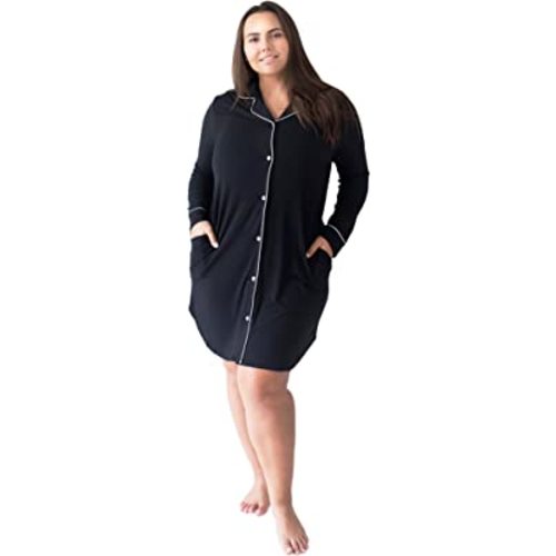 Kindred Bravely Clea Button Down Nursing Nightgown, Postpartum Pajamas | Long Sleeve Maternity Pajamas
