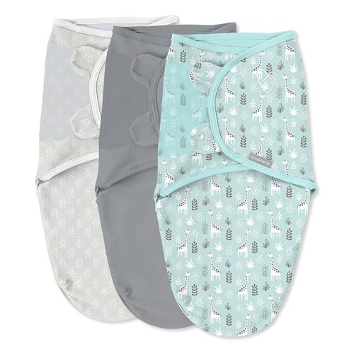 SwaddleMe by Ingenuity Original Swaddle - Size Small/Medium, 0-3 Months, 3-Pack (Our Tall Friends)