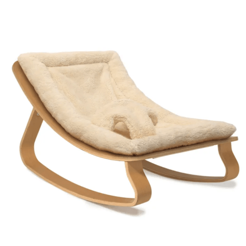 Levo Beech Wood Baby Bouncer | Ecru