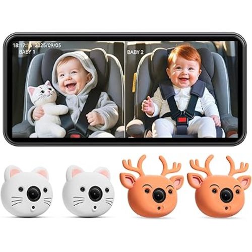 IIWEY BY2 Baby Car Camera with Cat and Deer Camera Replaceable Cover