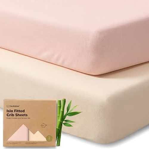 KeaBabies 2-Pack Baby Crib Sheets for Boys, Girls, 52x28 Fitted (Cameo)