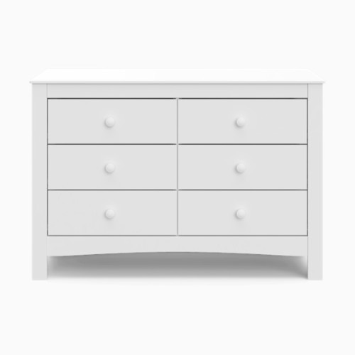 Noah 6 Drawer Double Dresser - White
