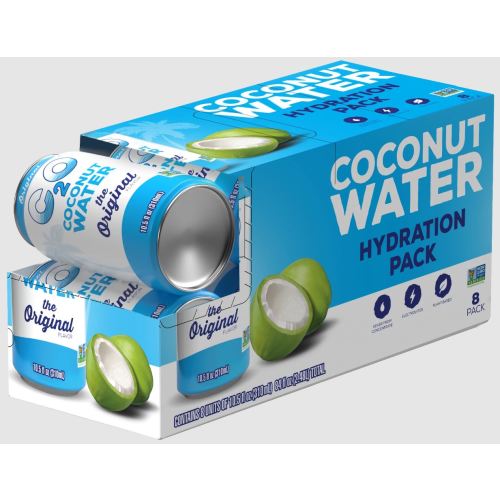C2O Pure Coconut Water, Original Value Hydration Pack, 10.5 fl oz, 8 Pack, Coco Groceries