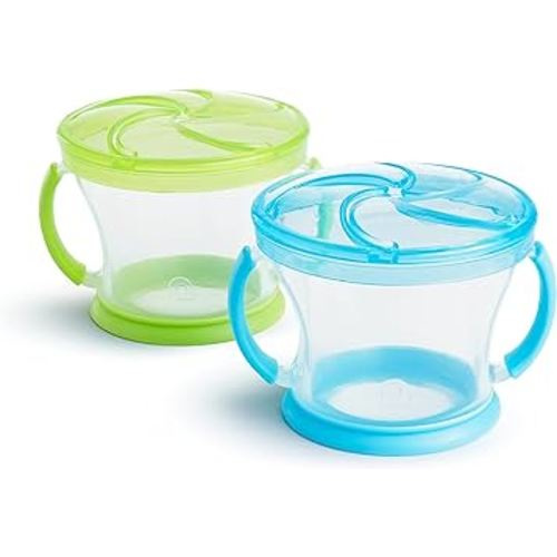 Munchkin® Snack Catcher® Toddler Snack Cups, 2 Pack, Blue/Green