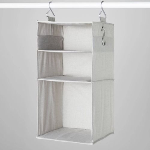 3 Shelf Hanging Fabric Storage Organizer Gray - Brightroom™: Closet System Component, 25lb Capacity, No Assembly Required