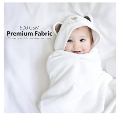 MINIBOO Hooded Baby Towels for Newborn & Toddler - Super Soft Baby Bath Towels with Hood, Highly Absorbent Viscose Made from Bamboo Hooded Towel for Boys, Girls, Newborn Essentials.
