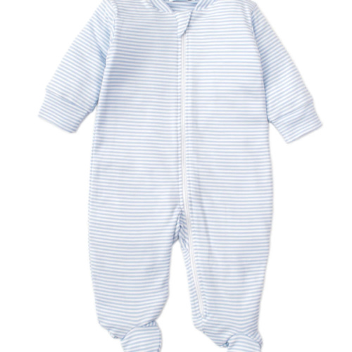 Simple Stripes Blue Pajama Zip Footie