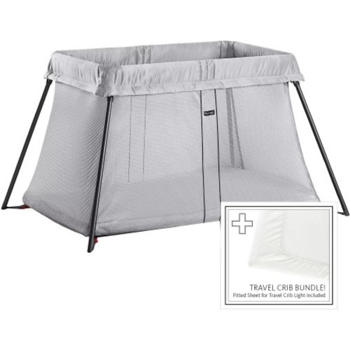 Travel Crib Light Bundle Silver - Mini Jake