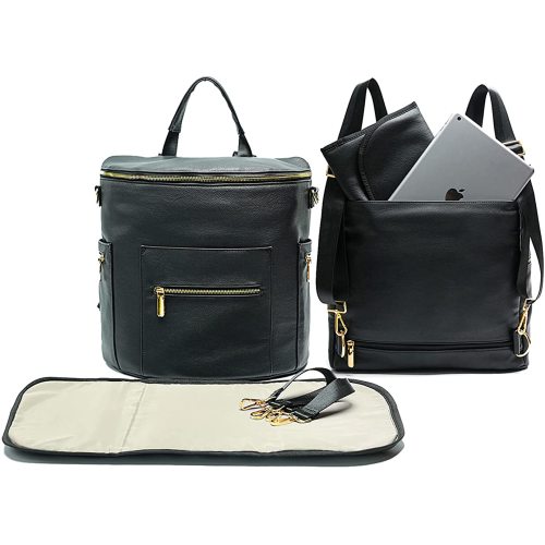 Leather Diaper Bag Backpack by Miss Fong