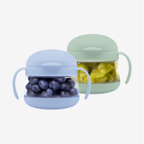 Ubbi Tweat No Spill Snack Container for Kids, BPA-Free, Toddler Snack Container, Sage & Blue