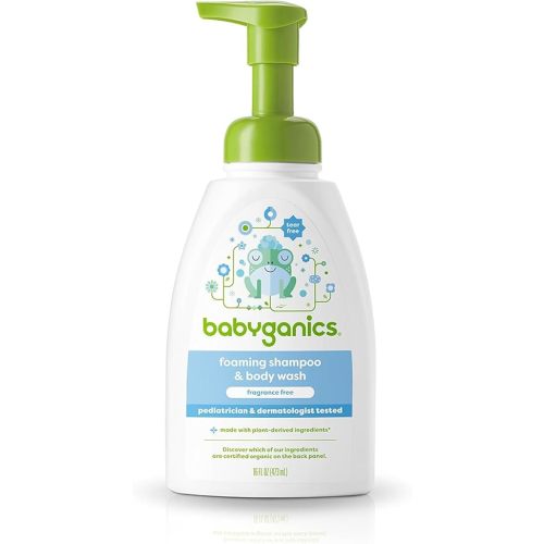 Babyganics Baby Shampoo + Body Wash Pump Bottle, Fragrance Free, 16oz