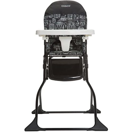 Cosco Simple Fold Full Size High Chair With Adjustable Tray, 28.5x23.5x38.7 Inch (Pack of 1) - Mapleton