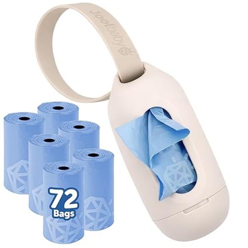 Jool Baby Disposable Diaper Bag Dispenser (Oatmeal) + 6 Refill Rolls (Lavender-Scented) - Attaches to Stroller or Diaper Bag for On-the-Go Convenience