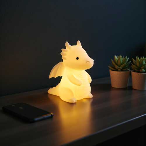Dragon Tealight Holder Led Light Fantasy Decoration White Night Lamp Gothic Accent Table Figurine Illuminated Statue Mythical Creature