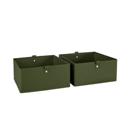 2pc Kids' 5" Folding Storage Bin Set Olive Green - Riverridge Home: 11 Inch Cube Compatible, Farmhouse & Contemporary Style
