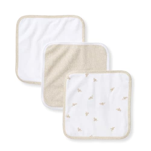 Burt's Bees Baby Infant Washcloths, 100% Organic Cotton, Soft and Super Absorbent Knit Terry & Woven Terry Wash Cloth - 3 Pack Set