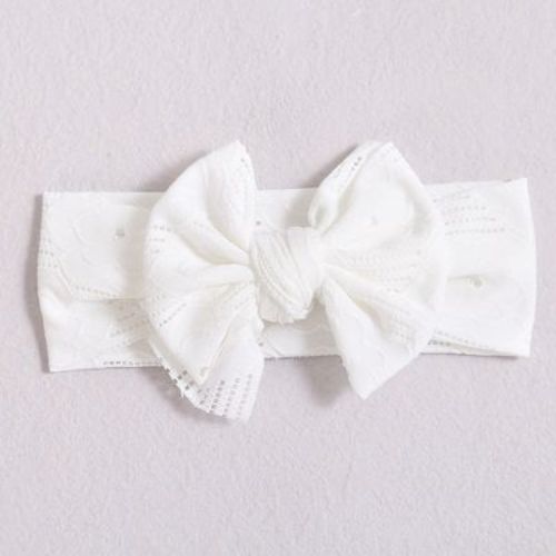 MyKids-USA Baby Solid Color Hollow Out Thin Breathable Bow Tie Hot Sale Headband Pink Average Size (0-8Y)