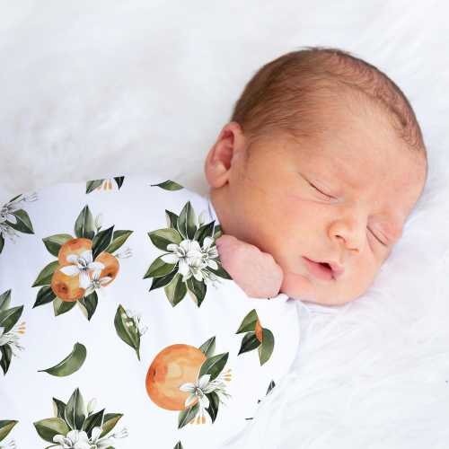 CALLIOPE Little Cutie Clementine Orange Baby Swaddle