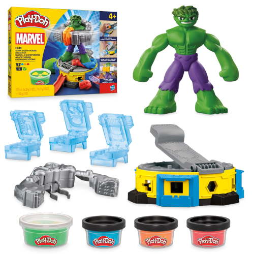 Play-Doh Marvel Hulk Smash & Squish Play Dough Playset with Hulk Action Figure, Ages 4+
