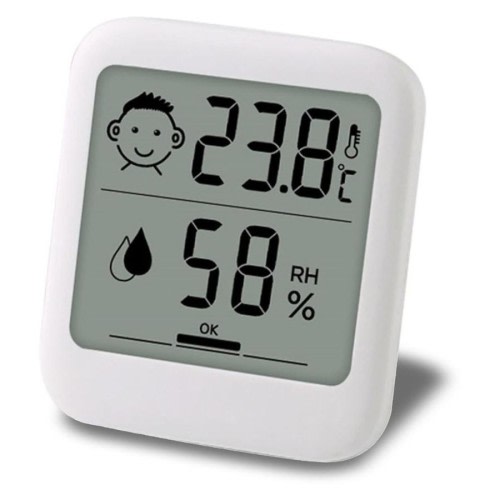 HATUSOKU Digital Thermometer and Hygrometer with Comfort Face Display, Hygrometer, Stand, Magnet, Hanging, Simple, Infectious Disease Prevention, Heat Stroke Prevention (Simple, No Clock)