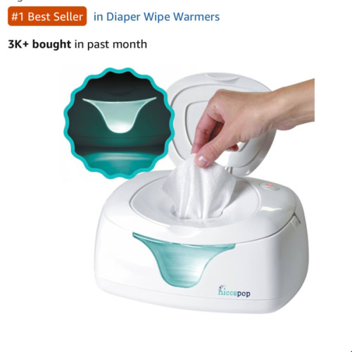 hiccapop Baby Wipe Warmer and Baby Wet Wipes Dispenser | Baby Wipes Warmer for Babies | Diaper Wipe Warmer with Changing Light