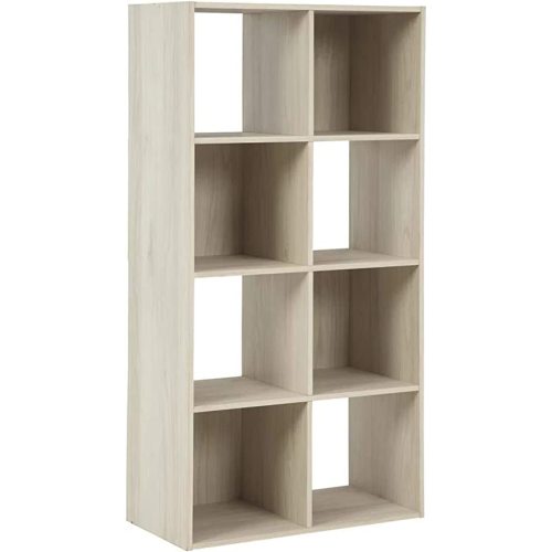 Signature Design by Ashley Socalle Modern 8 Cube Storage Organizer or Bookcase, Whitewash