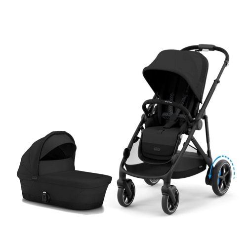 CYBEX e-Gazelle S Electronic Stroller + Cot Travel System  - Moon Black