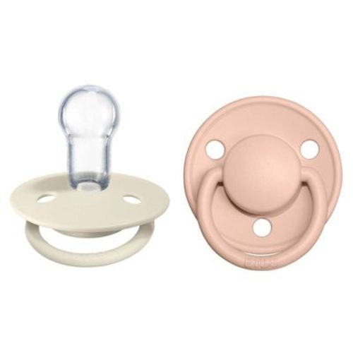 Bibs De Lux Silicone Pacifier - 0-3 Years - 2pk - Ivory/blush