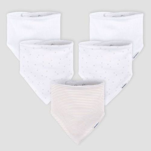 Gerber Baby 5pk Bandana Bib - White