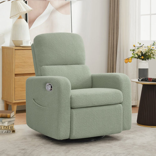 Latitude Run® Reiby 36" Modern Upholstered Swivel and Rocker Glider Recliner & Reviews | Wayfair