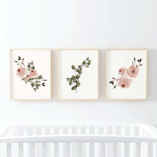 Millie's Dusty Rose Garden Bundled Digital Nursery Wall Art