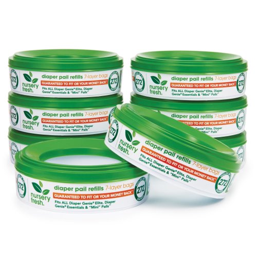 Nursery Fresh Refill for Diaper Genie and Munchkin Diaper Pails 8 Pack, 2176 Count