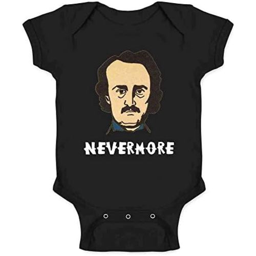 Pop Threads Edgar Allan Poe Nevermore Halloween Gothic Goth Infant Baby Boy Girl Bodysuit