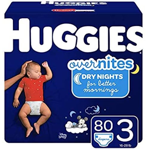 Huggies Overnites Nighttime Diapers, Size 3, 80 Ct