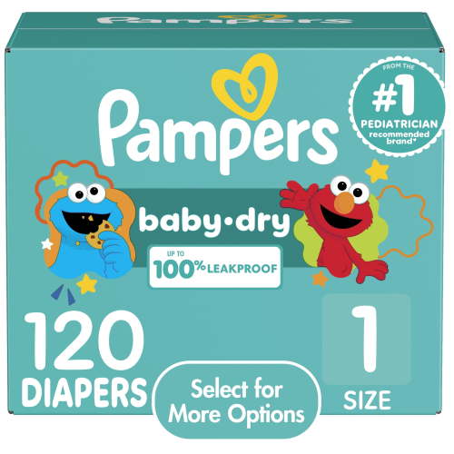 Pampers Baby Dry Diapers Size 1, 120 Count (Select for More Options)