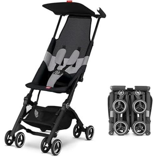 gb Pockit Air All Terrain Ultra Compact Lightweight Travel Stroller with Breathable Fabric in Velvet Black