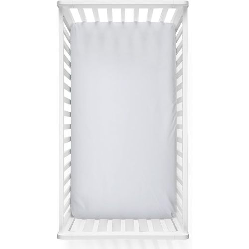 Caden Lane Fitted Crib Sheet, Breathable & Temperature-Regulating Bamboo Viscose Fabric with Elastic Edges, Fits Standard Size Baby Crib & Toddler Mattresses 28"x52", Machine Washable, Lace White