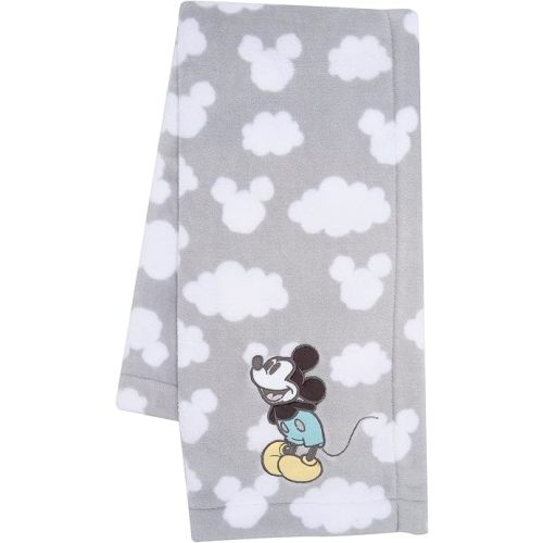 Lambs & Ivy Disney Baby Moonlight Mickey Mouse Gray Soft Fleece Baby Blanket